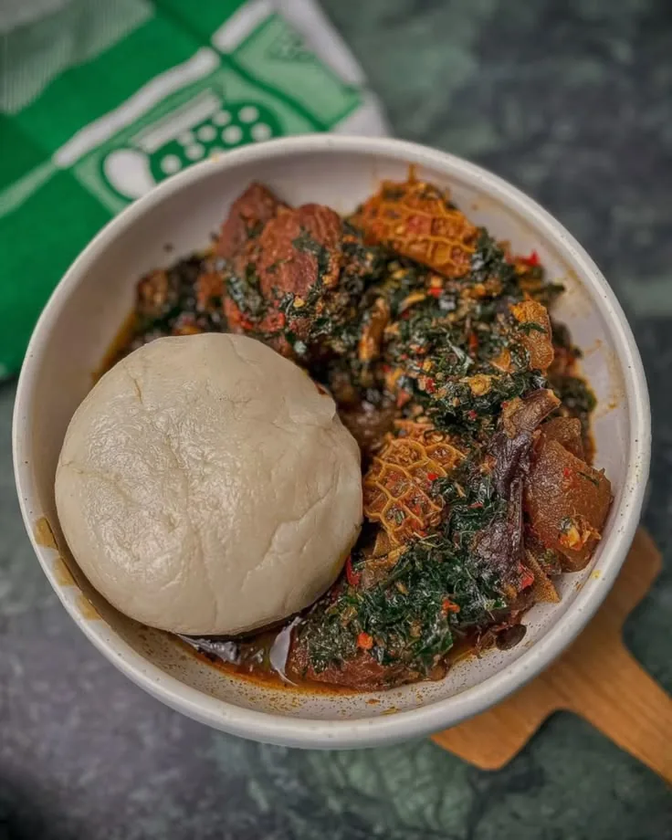 Nigerian Swallow with Vegetable Soup